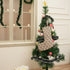 Handmade Juju Flower Black & Brown Thick Linen Block Printed Christmas Stockings with Pom Pom for Elegant Festive Decor