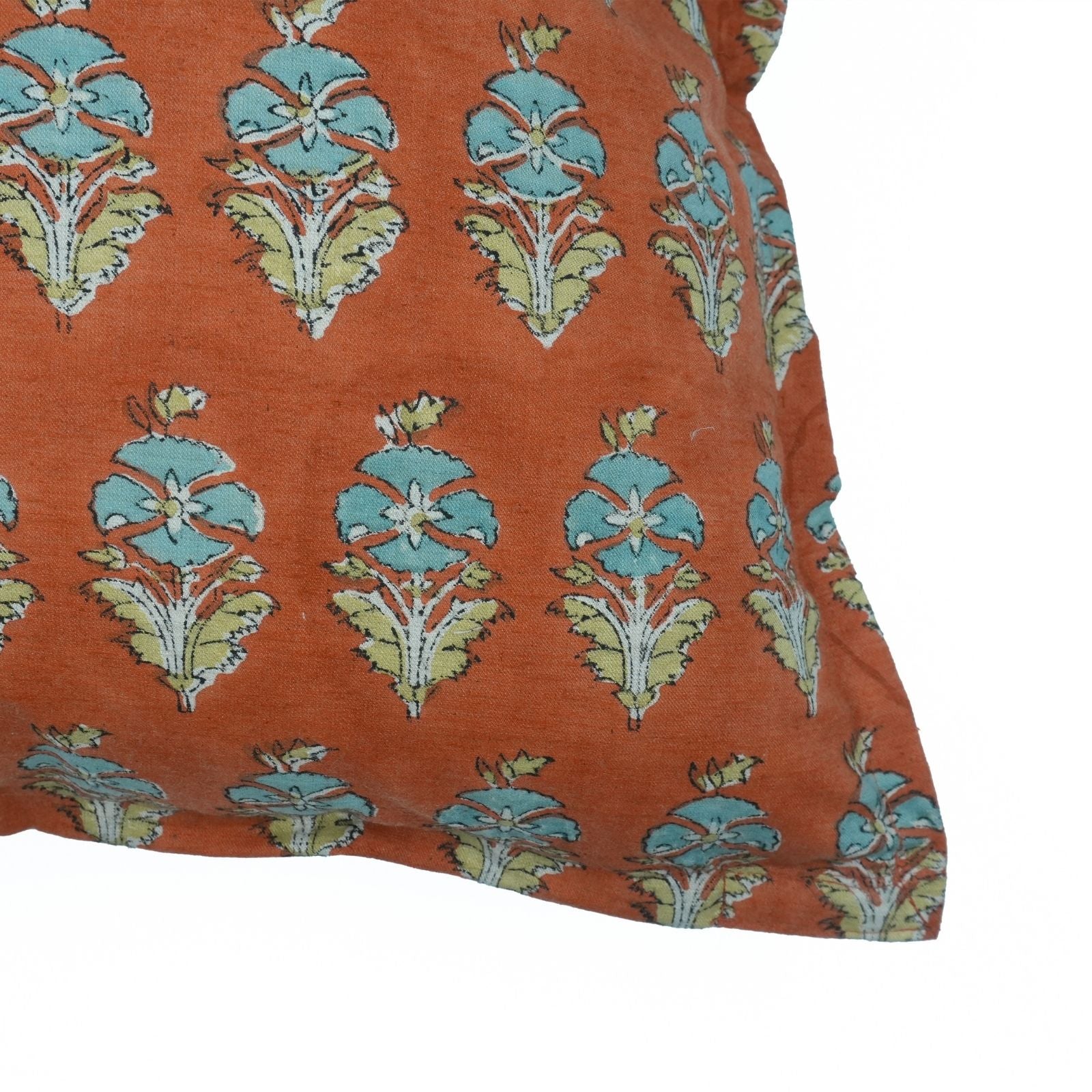 Handcrafted Oxford Linen Blend Boho Pillow Cover || Rust Mormukut