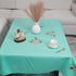 Aqua Green Red Floral Boho Embroidered Cotton Tablecloth | Decor