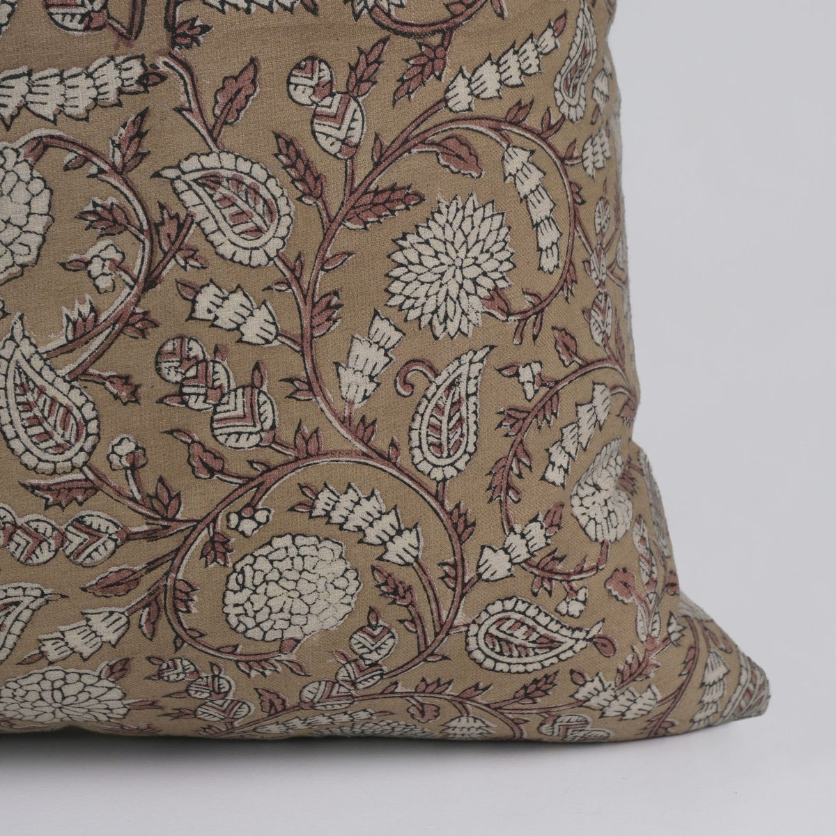 Handmade Shilong Linen Blend Camel Decorative Pillow Cover