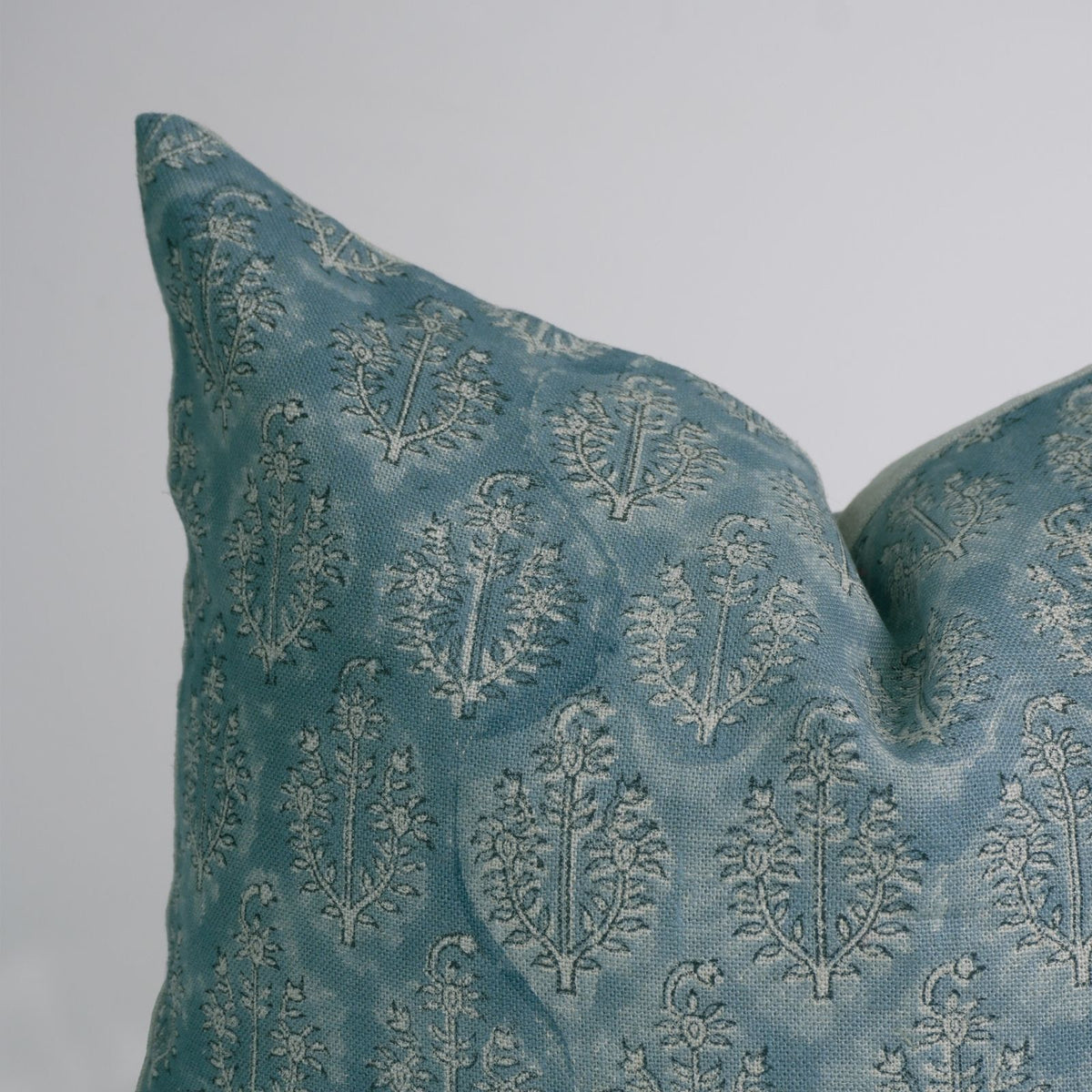 Block Print Neelgagan Blue Throw Cushion Cover