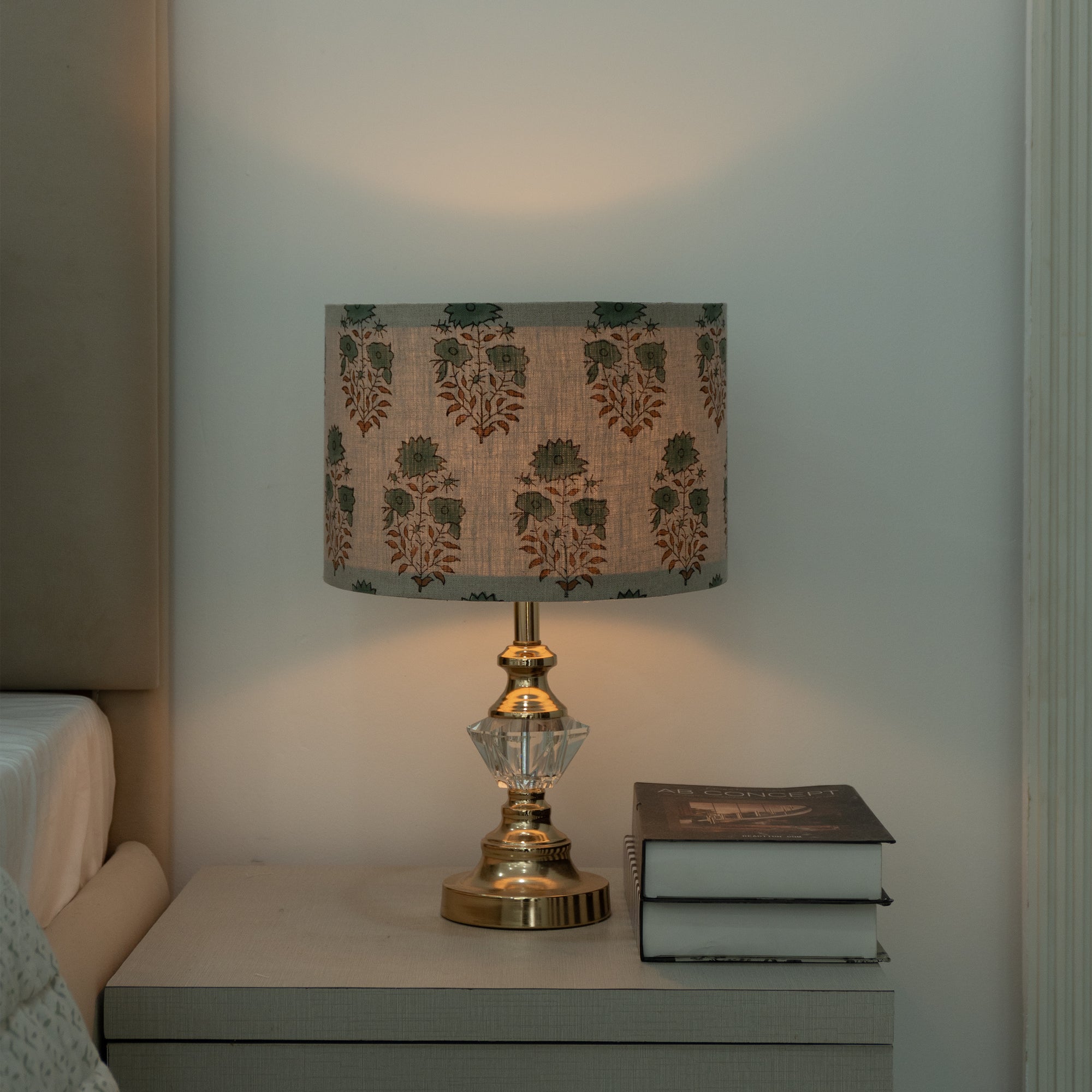 Mayra Indian Block Print Floral Pure Linen Boho Lampshade