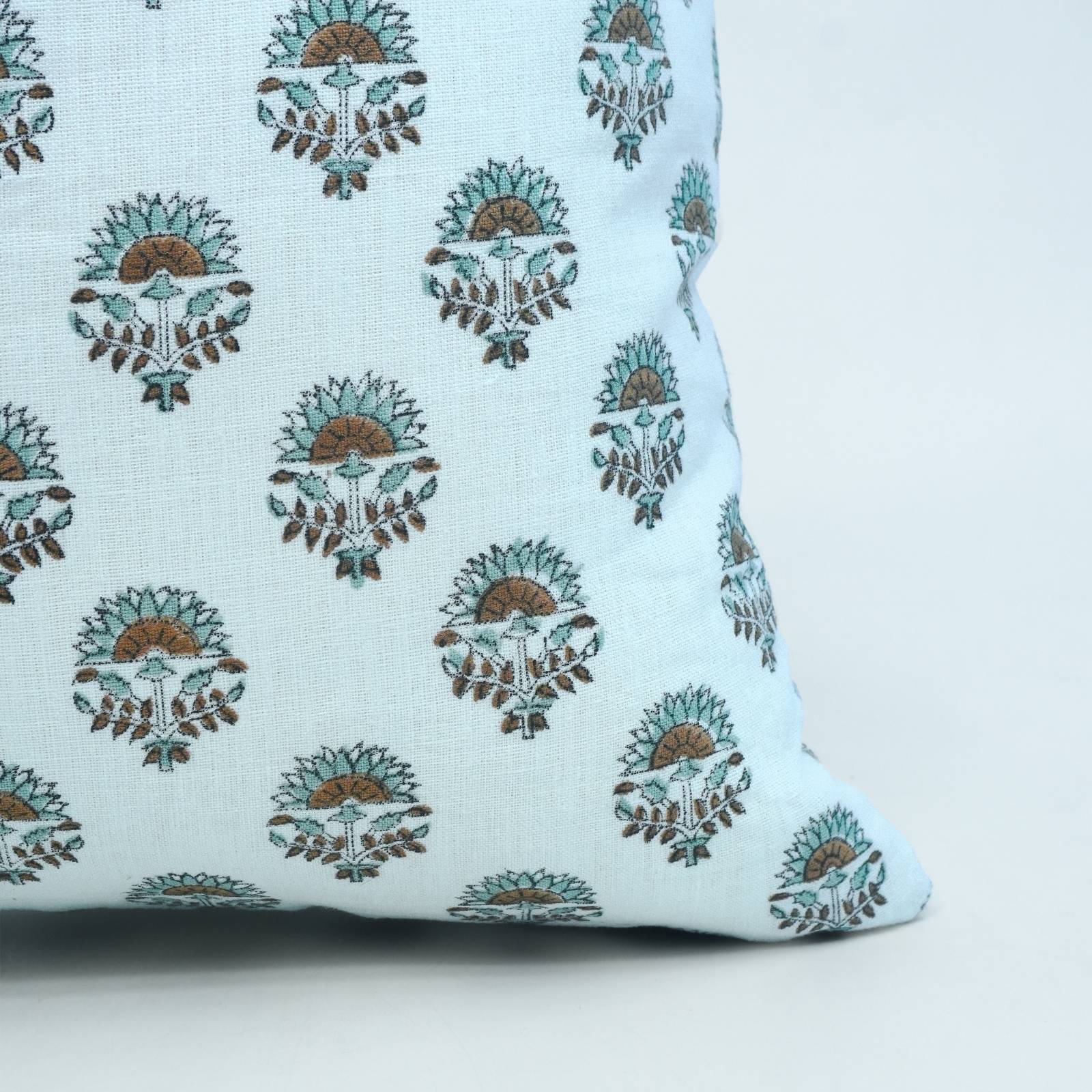 Hand Block Print Boho Cushion Cover | Inderjeet Linen Gray