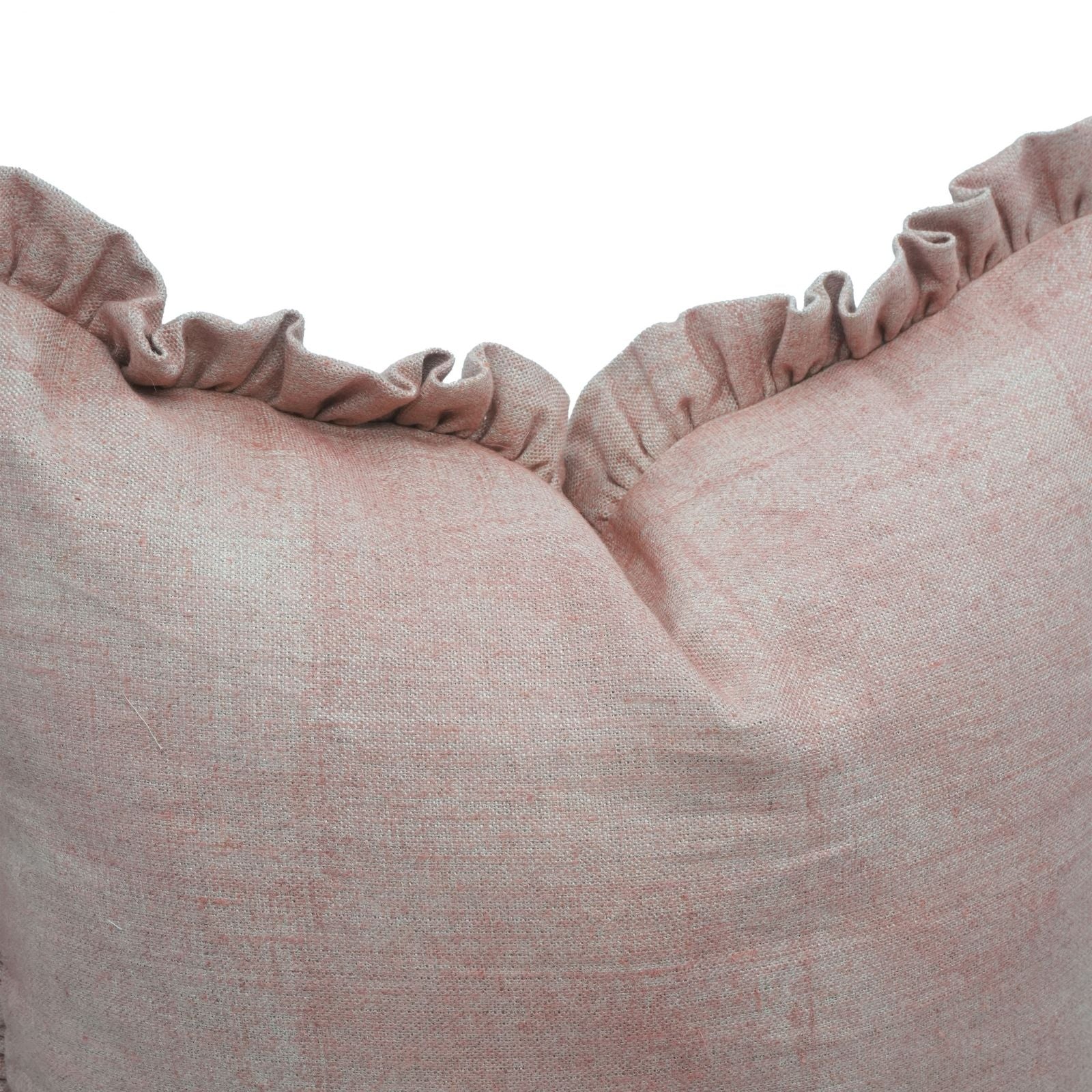 Solid Brown Frill Indoor Cushion Cover | Thick Linen