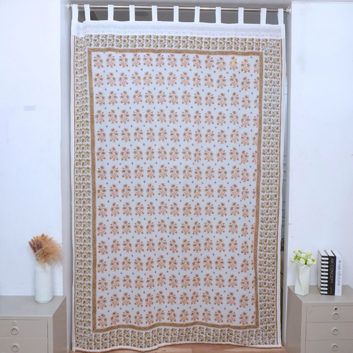 Handcrafted Block Print 100% Cotton Curtains - Sawrna