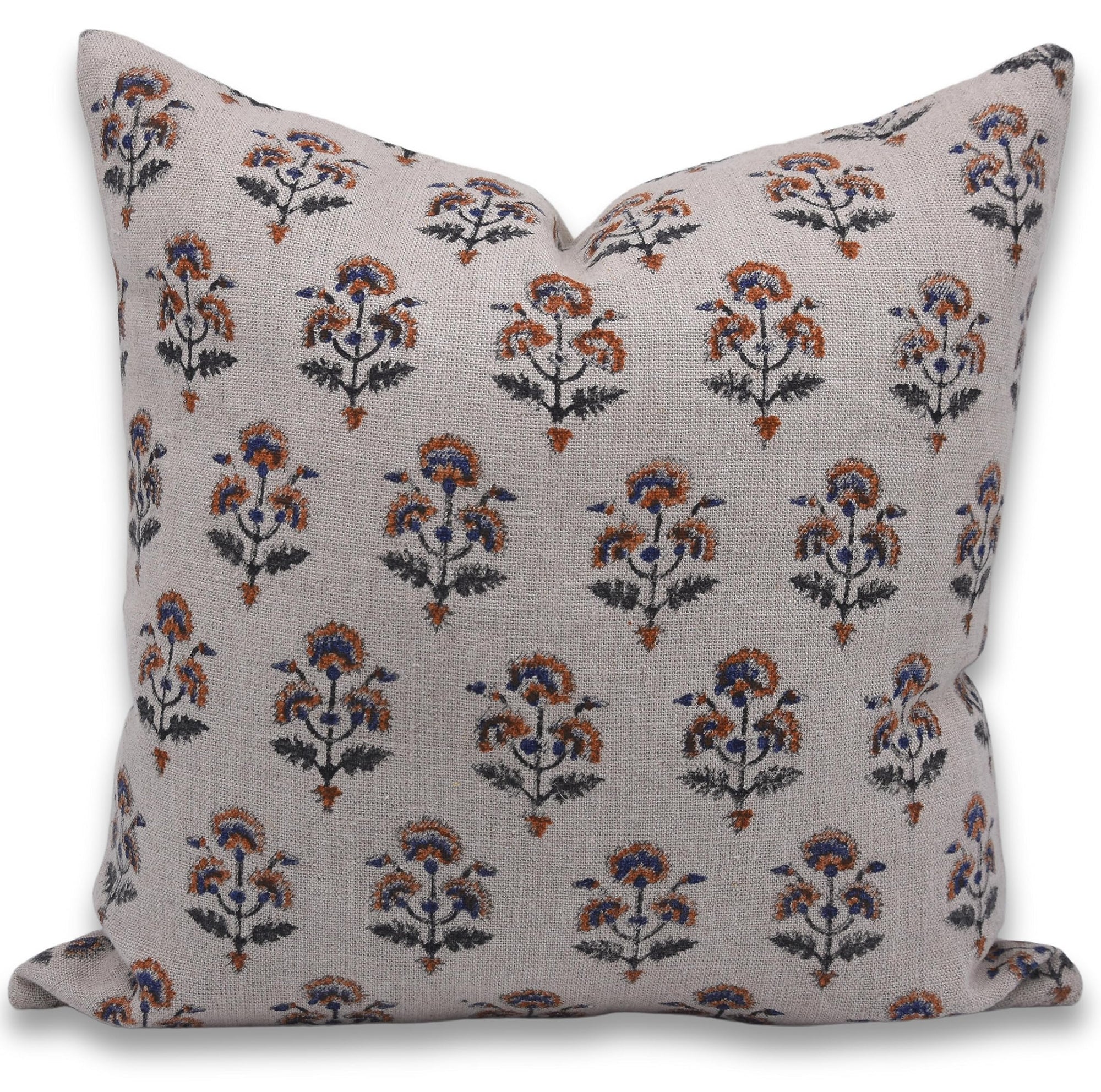 Fabdivine Thick Linen Fabric Handcraft Block Print 14x20 Inch Throw Pillowcase Cushion Cover Hidden Zipper Decoration for Sofa, Couch, Bed, Balcony, Office (Traffic Light-Blue)