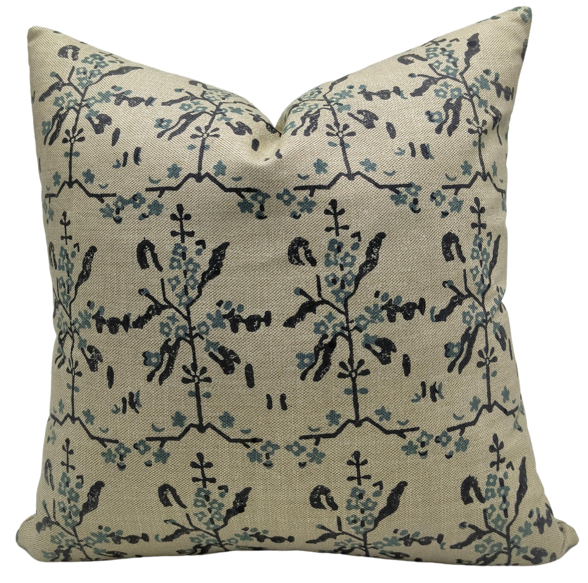 Blockprint pillow cases with floral print