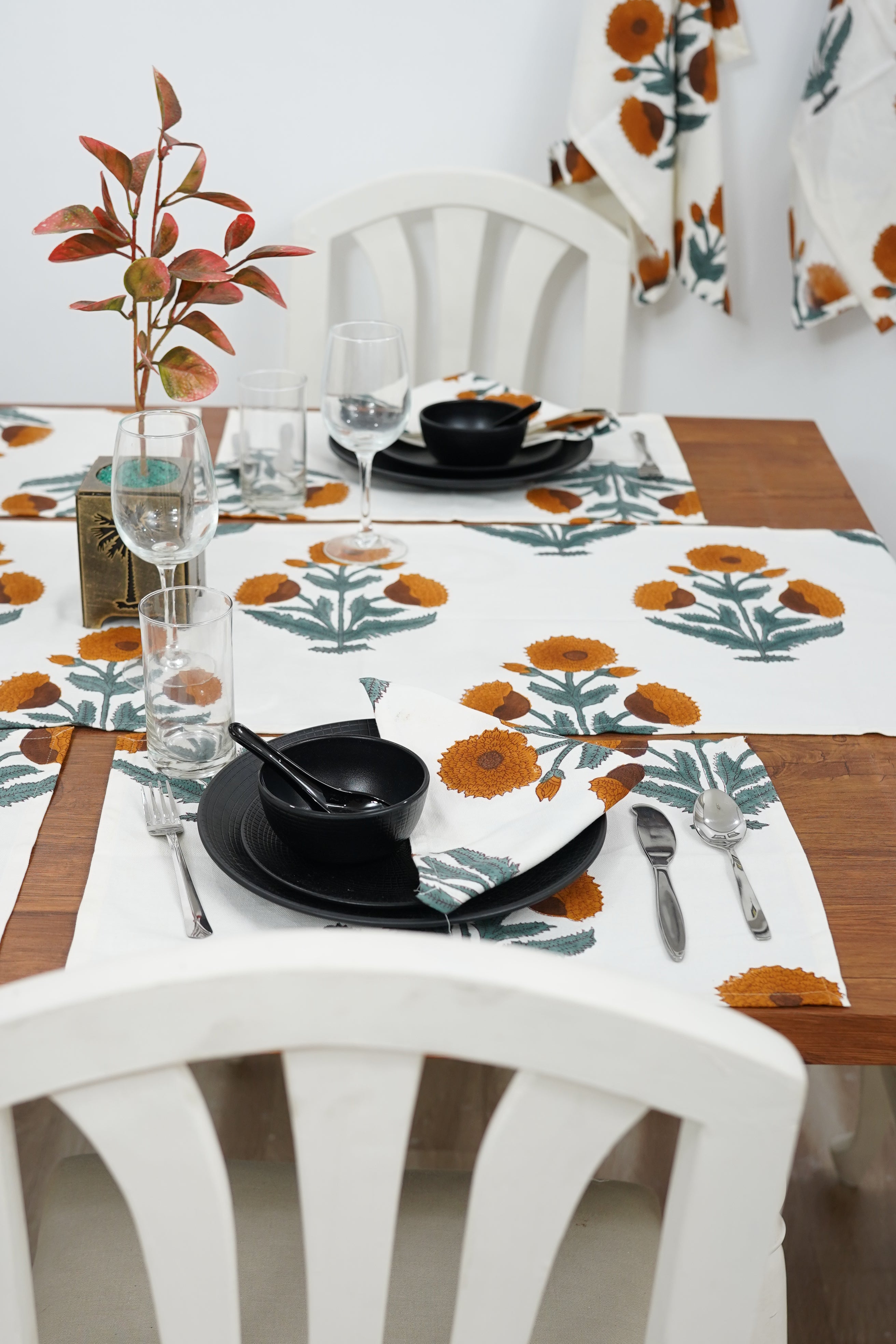 Thick Cotton White Table Runner – Badshah | Elegant Dining Decor
