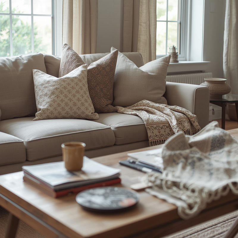 Linen Floral Cushion for Elegant Living