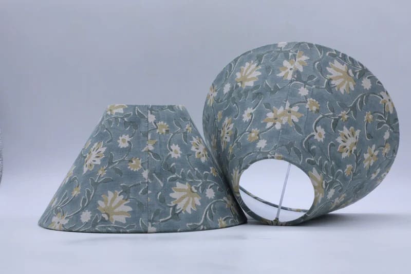 Handmade fabric lampshade for warm lighting
