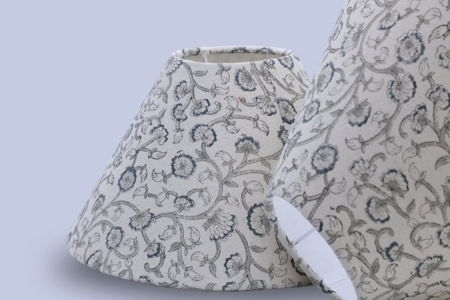 Block Print Cone Lampshade - Himachal - Set of 2