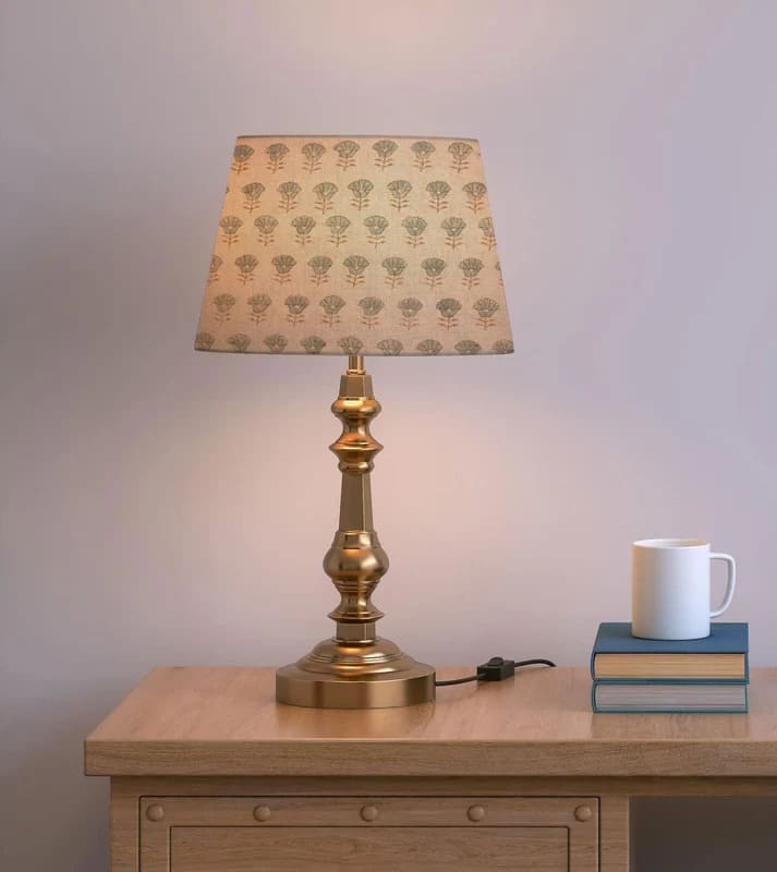 Linen drum lampshade soft neutral décor