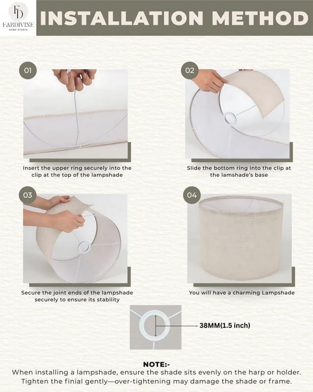 Patterned lamp shade for bedroom or office décor