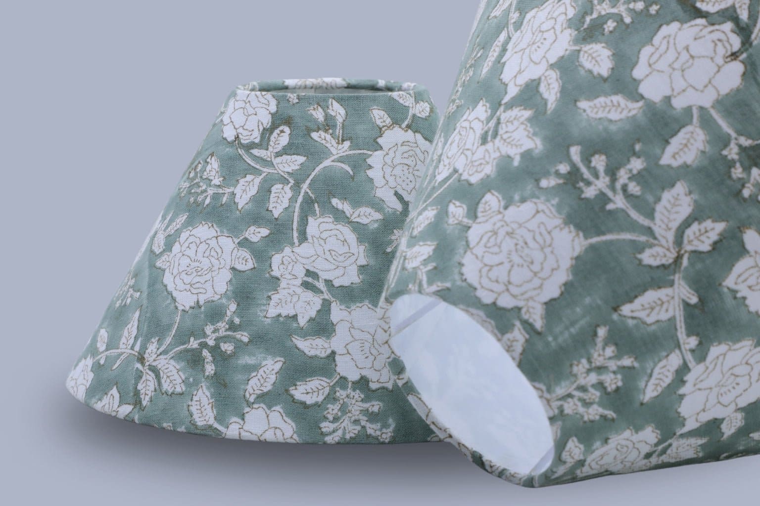 Block Print Cone Lampshade - Rameshwaram - Set of 2