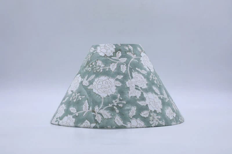 Decorated lampshades with artisan block prints