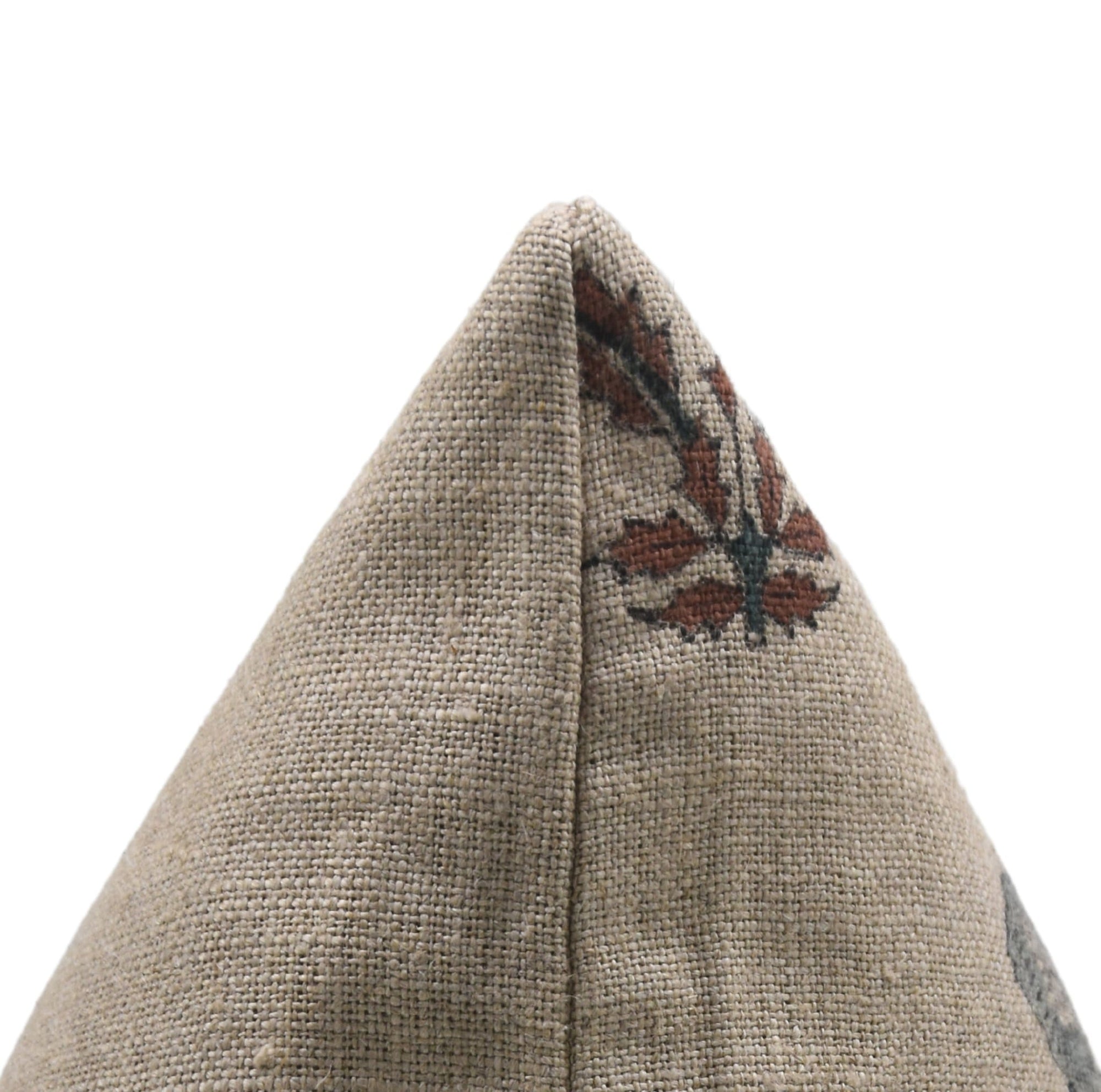 Handmade Gray Floral Linen Cover - Amitabh