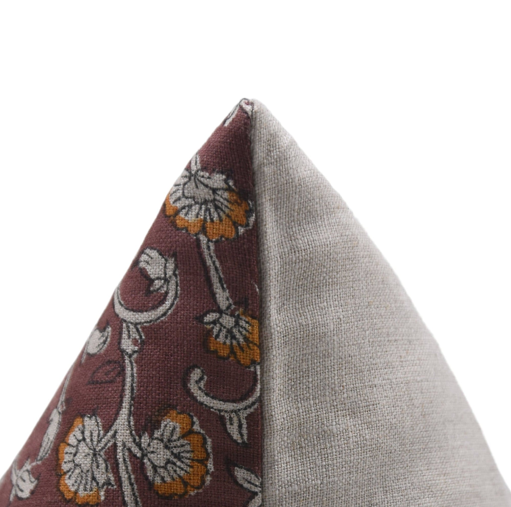 Indian Brown Linen Pillow Covers for Couch