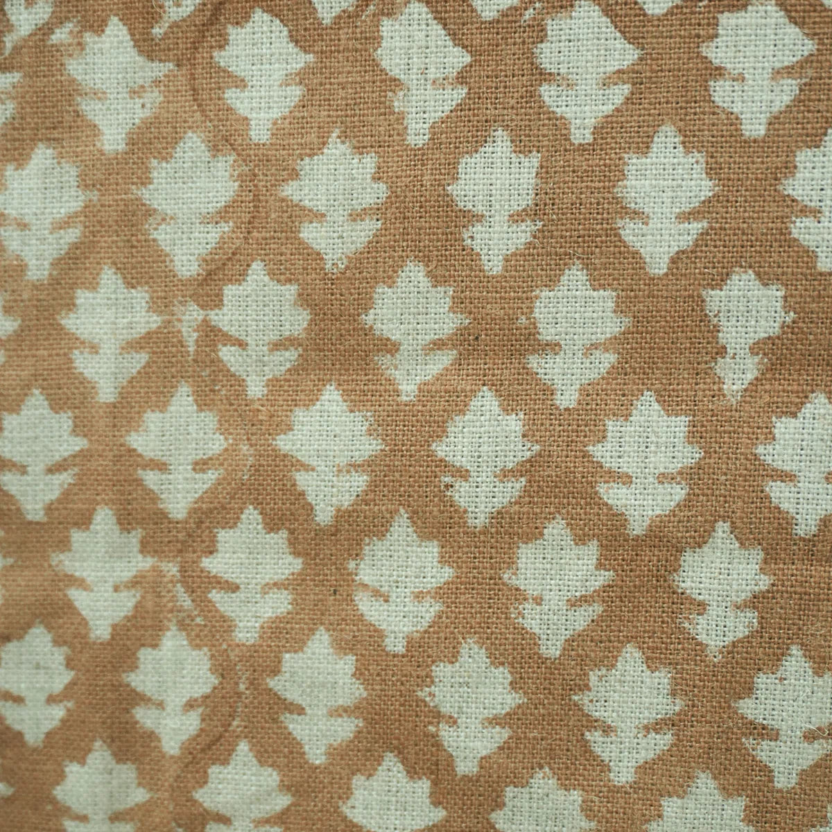 Indian Block Print Tarz Brown Floral Pure Linen Roman Shade
