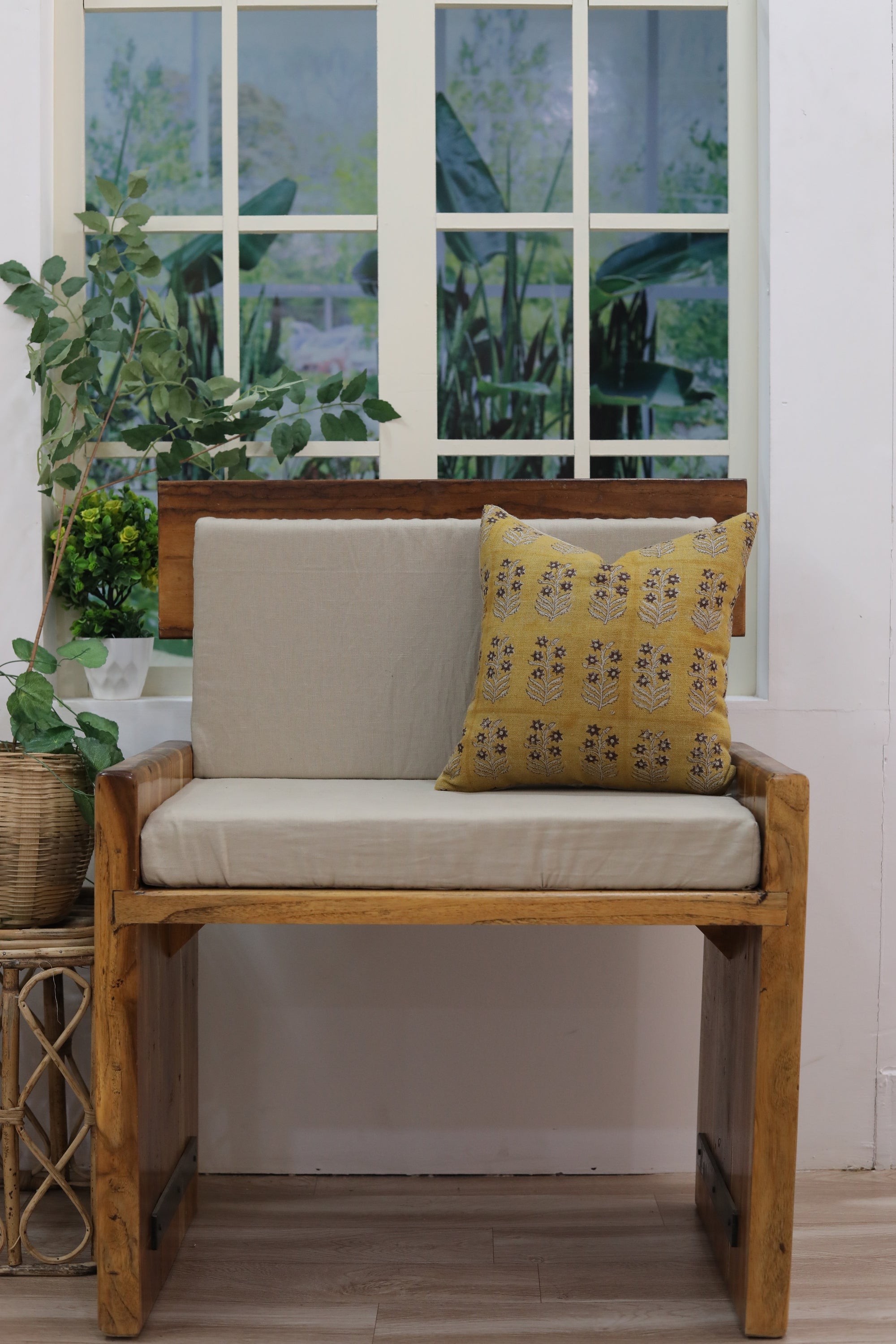 Block print Thick Linen throw pillow cover- INDERDHANUSH - Fabdivine