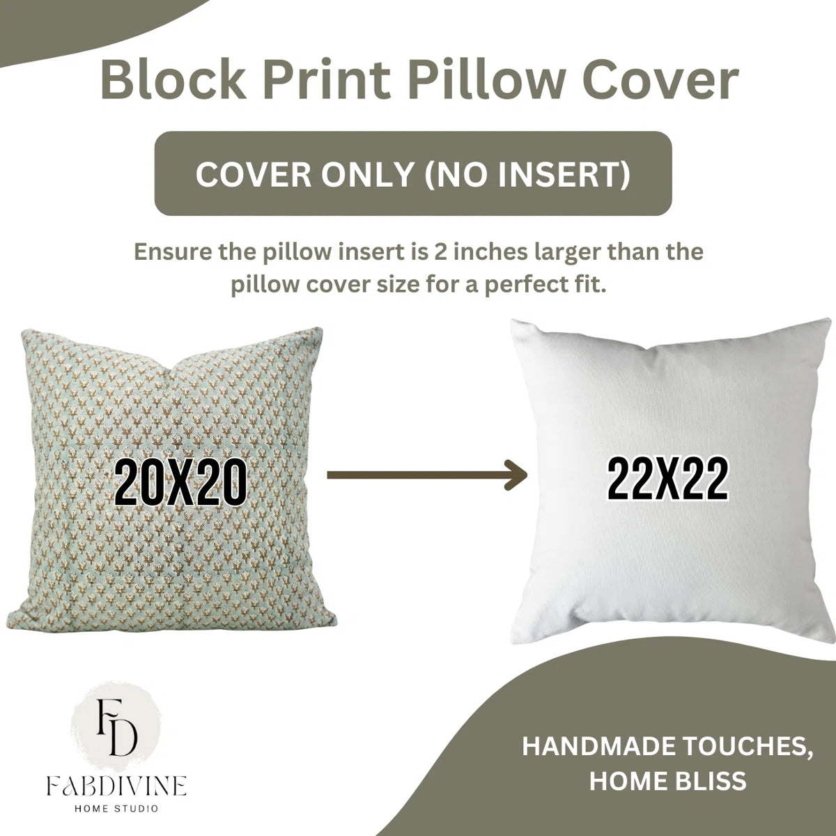 Mogra Blue Block Print Cushion Cover | Viscose Linen Boho Decor
