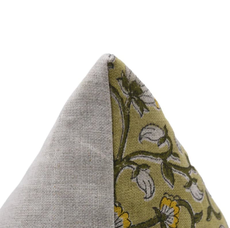Block Print 100% Linen Cushion Cover - Himachal