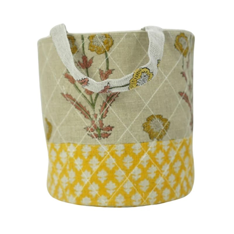 Hand print basket linen storage for kitchen 