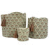 Basket linen Roman shades with block print design