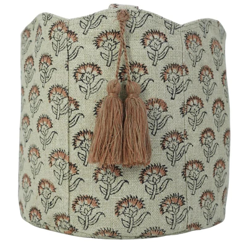 Roman shades for bay windows hand print linen