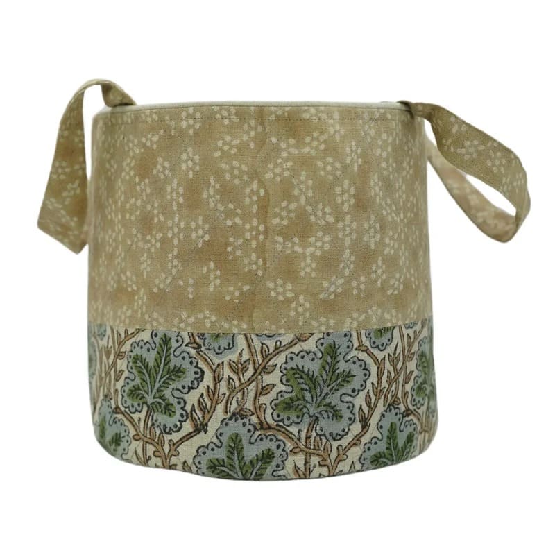 Hand print basket linen storage for bedroom 