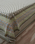 Block Print Floral Pure Cotton Bedsheet - Gurukul