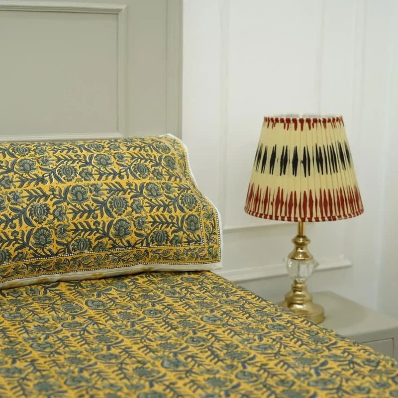 Wooden Block Print Pure Cotton Bedsheets - Jaipuri Jaal