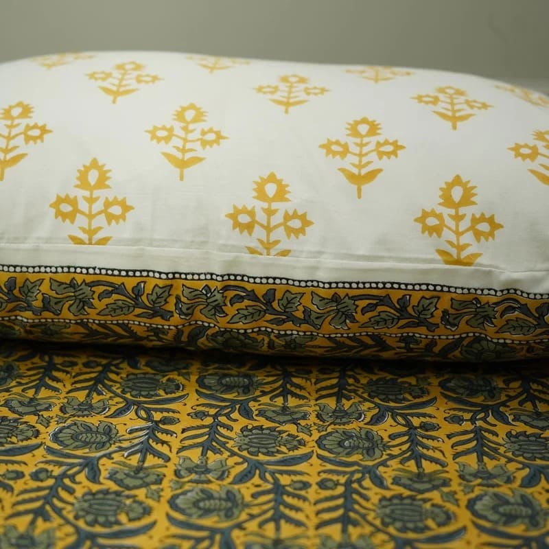 Wooden Block Print Pure Cotton Bedsheets - Jaipuri Jaal