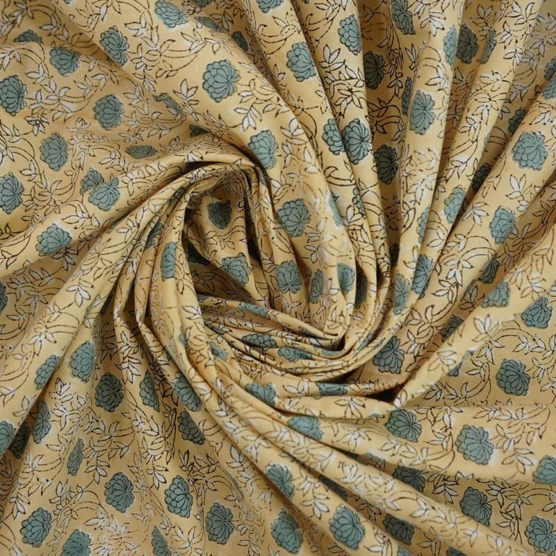 Artistic block print bedsheet for bed