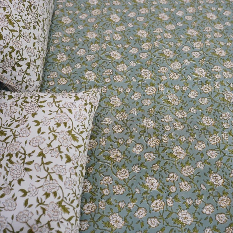 Designer hand print bedsheets for interiors