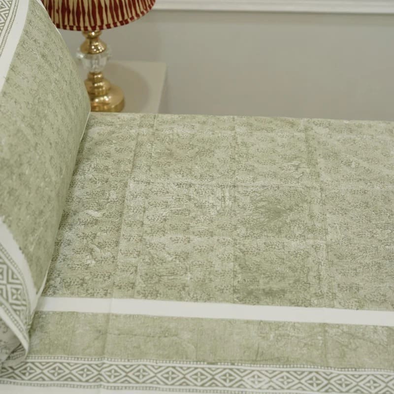 Elegant hand print bedsheet for interiors