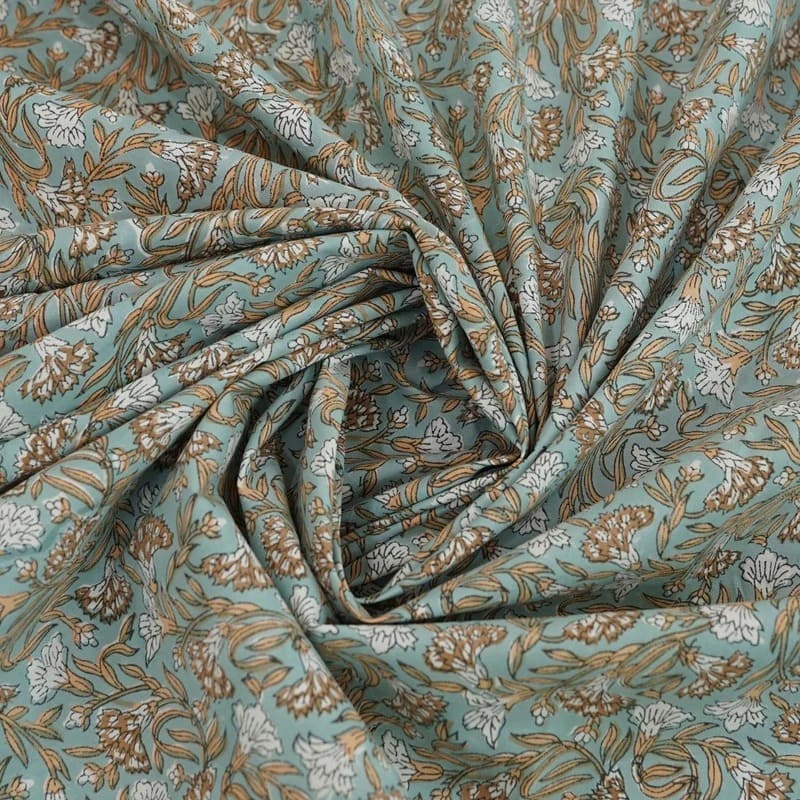 Fabdivine floral block print bedsheet for bedroom