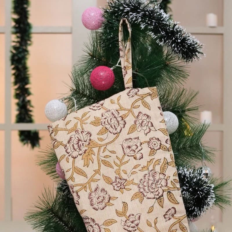 Elegant hand print stockings for festive and cozy winter wear