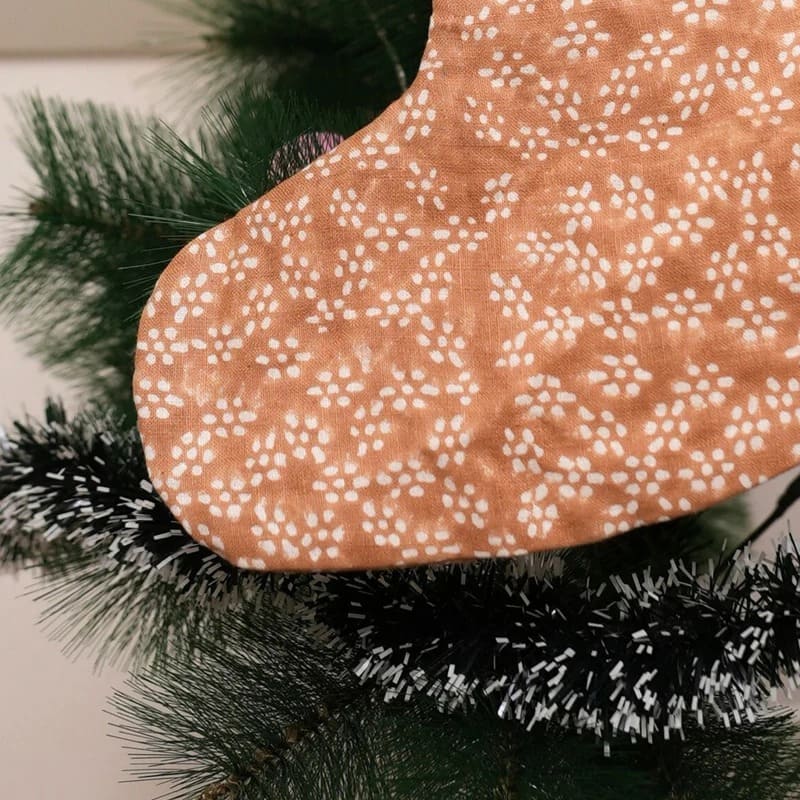 Unique Block Print Holiday Stocking