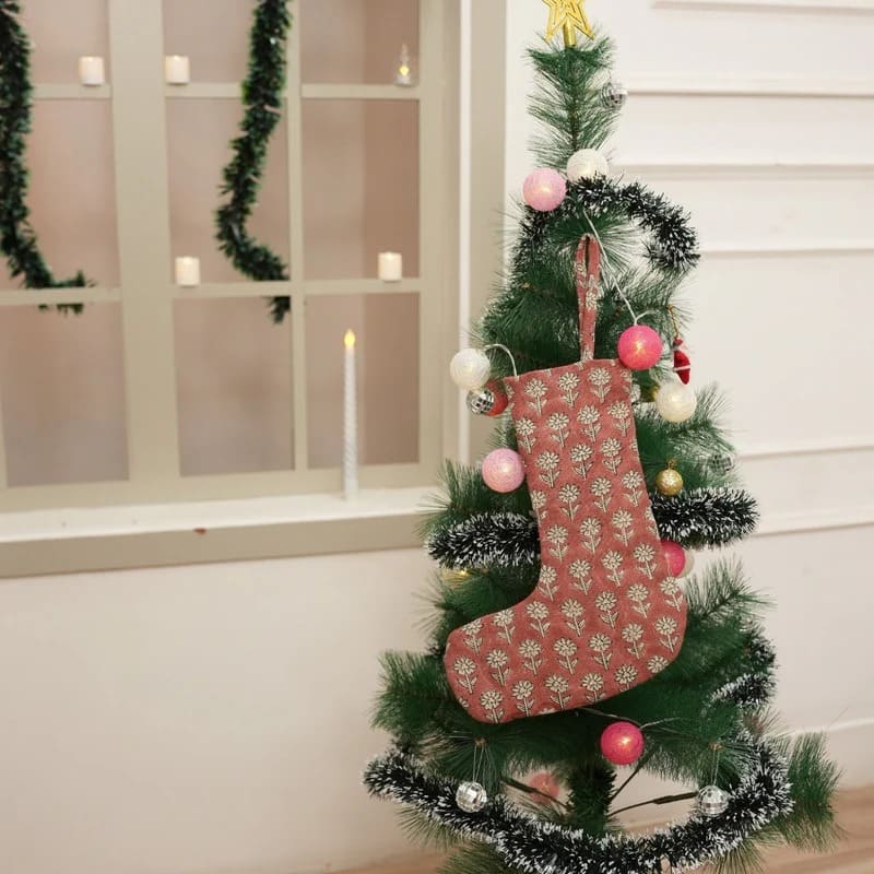 Decorative Hand Print Xmas Stocking