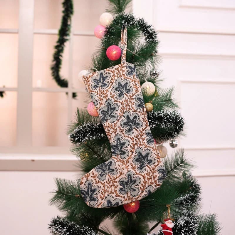 Handmade Hand Print Festive Stocking