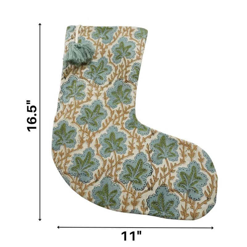 Indian Pushpsamhita Pure Linen Christmas Stocking