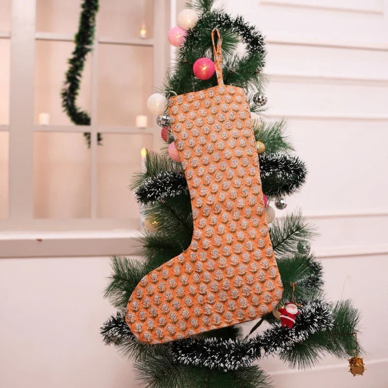 Stylish hand print stockings for Christmas and home decor