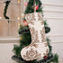 Handmade hand print stockings in colorful festive designs
