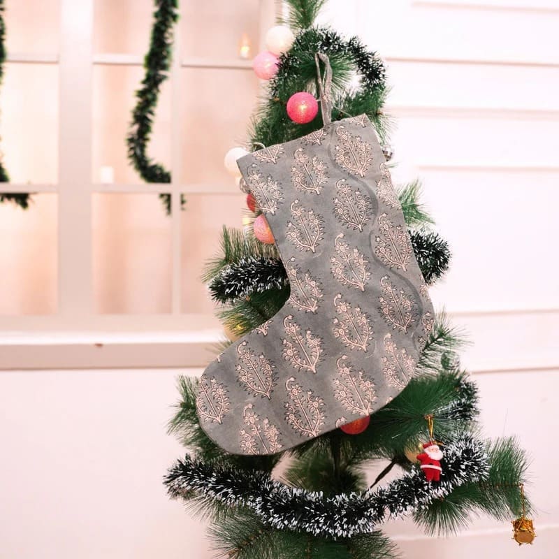 Hand Print Stocking for Fireplace Decor