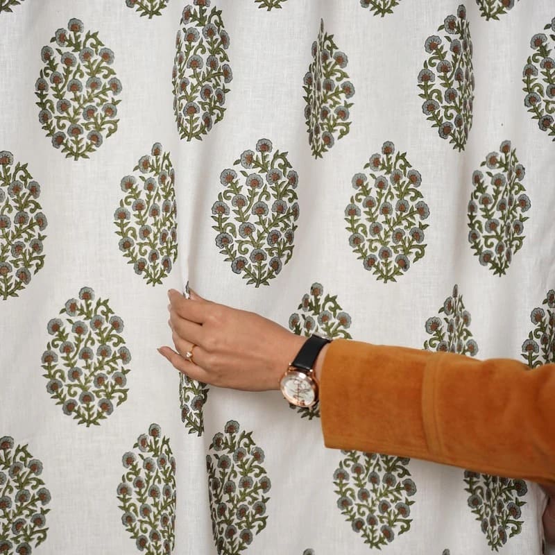 Floral bedroom curtains with soft pastel print