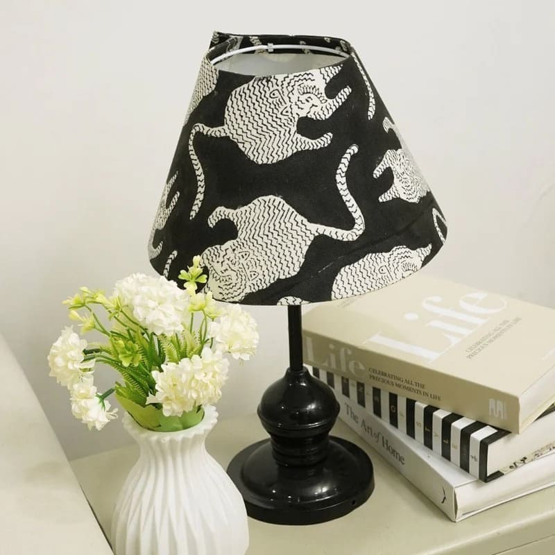 Indian block print lampshade for decorative lighting