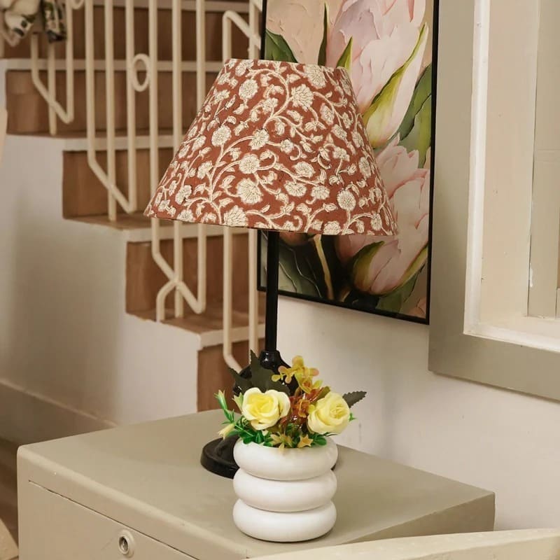 Designer fabric lampshade for artistic lighting