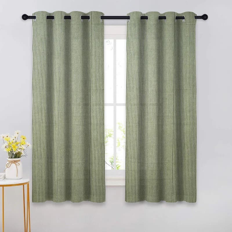 Cutains Block Block Print Linen Grommet Blackout Curtains - Manpasand Striped Design ...
