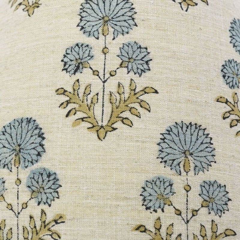 Linen drum lampshade with stylish hand print