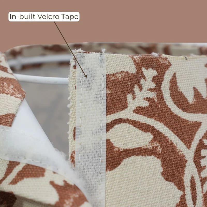 Patterned conical lampshade with elegant fabric